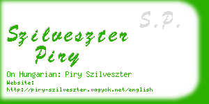 szilveszter piry business card